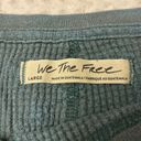 Free People NEW! We The  Microphone Drop Thermal Tee Long Sleeve LARGE Blue Green Photo 2