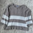 FAVLUX  Neutral Striped Sweater 3/4 Sleeves Beige and White Size Small Photo 1