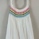 J.Crew  | White Tiered Halter Neck Rainbow Embroidery Midi Dress Size Large Photo 3