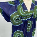 Krass&co The Oula  High Low Dress Sz L Blue Green Printed Trapeze Tunic Photo 1