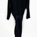 Michelle Mason Mason by  Obi Long Sleeve Silk Wrap Dress 0 Black Photo 2