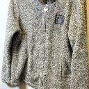 Disney  Parks Women's Sherpa Plush Fleece Zip Up Jacket Gray White Size Small Photo 1