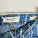 PacSun  Super Stretch Shortie Short 27 Blue Stripe Denim Rolled Cuffs High Rise Photo 6