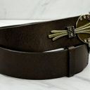 Chico's  Brown Leather Hook Buckle Belt Size Small S Medium M Womens Photo 3