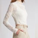 EXPRESS NWT  Lace Mock Neck Long Sleeve Sheer Top in Ivory Size M Photo 0