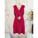 Nicole Miller  Artelier Fuschia Cross Back Dress Size 10 Photo 5