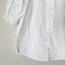 J.Crew  Ruffle-Trim Button-Up Shirt Cotton Poplin White Size XS Photo 4