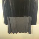 J.Jill  Wearever Mixed Media Black Velvet Top Side slits long sleeve size L P Photo 4