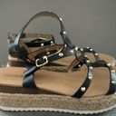 Soda Somehow Espadrille Platform Stud Sandals Black SHOES size 9 Photo 2