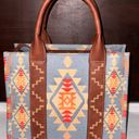 Wrangler Southwestern Print Small Canvas Tote/Crossbody Allover Aztec Photo 1