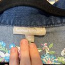 Woman Within Medium Stonewash  Embroidered Floral Jean Jacket Plus Size 16W Photo 6