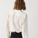 J.Crew  Drapey Ruffle Trim Ivory Viscose Blend Button Down Blouse Shirt Size M Photo 1