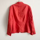 Talbots Size 10 Irish Linen Orange Lined 3 Button Blazer Jacket Photo 3