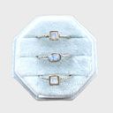 Sterling Silver Rainbow Moonstone Stacker Ring Trio - Sz 6 Photo 6