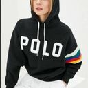 Polo  Ralph Lauren Rainbow Stripe Sleeve Logo Hoodie Small RARE Photo 0