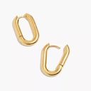 Madewell  Carabiner Medium Hoop Earrings Vintage Gold Photo 0