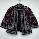 Coldwater Creek  Sz 10 Cropped Jacket Blazer Floral Paisley Print m Black Womens Photo 0