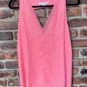 Cooper and Ella  Coral Pink Gold Polka Dot Keyhole Sleeveless Blouse Women's Small Photo 1