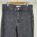 Mango  MNG Washed Black Wide Leg Jeans Patch Pockets High Rise Denim Pants Size 8 Photo 3