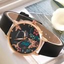 Women Fashion Casual Leather Belt Watches Ladies Starry Sky Butterfly Dial Quar Gold Photo 2