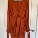 Pretty Little Thing Rust Orange Tie Dress Photo 1