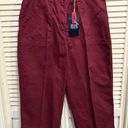 Bill Blass Bill Bass Burgundy Denim Capris Wide Leg High Rise Size 10 NWT Photo 0