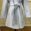 Nine West NWOT  Periwinkle Blue Belted Pea Coat Trench Coat L Photo 2