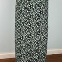 Vintage Blue  Maxi Skirt in Black Green All-Over Floral Side Slits Size Small Photo 2