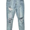 One Teaspoon  Blue Trashed High Waist Freebird Rigid Skinny Leg Denim Jeans 25 Photo 6