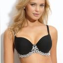 Wacoal  black bra with a white lace accent. Size 38DD Photo 0