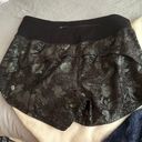 Lululemon Shorts Black Floral Pattern Photo 3