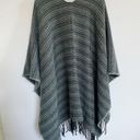 Loft Women's Dark Blue Gray Striped Cape Poncho One size Size undefined Photo 8