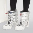 Christian Louboutin  Oriona Lug Puffer Boots 100 in Silver Photo 2