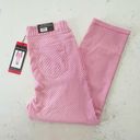 Mario Serrani  Comfort Stretch Cuff Capri Pants Pink White Size M NWT Photo 2