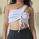 Signature 8 White One Shoulder Cropped Top Photo 2