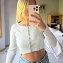 Brandy Melville Gray Button Sweater Photo 0