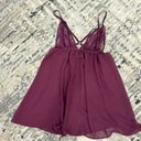 Victoria's Secret Sheer Chiffon & Lace Babydoll Maroon Dress Photo 2