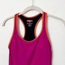 Spanx [] Pink Pow Peplum Racerback Workout Tank Top Built In Bra UPF 50+ Sz Small Photo 3