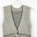 J.Jill  Gray Fair Isle Pattern Button V-Neck Sweater Vest, Size XS Photo 8