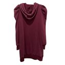 Doe & Rae  Puff Sleeve Sweatshirt Hoodie Dress Size Medium Burgundy Wine Photo 3