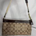 Coach Heritage Stripe Y2K Brown Signature Print Hand Bag VGUC Photo 3