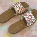 Blow Fish Malibu Sunrise slides, baby pink with roses & leather sole (NEW) 7.5 Photo 7