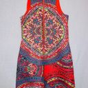 Nicole Miller  Multicolor Printed Pom Pom Hem Sleeveless Shift Dress size 4 Photo 6