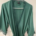 INC NWT  size Large Green Silky Lace Robe Photo 2