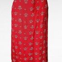 CRAZY HORSE Vintage  Red Floral Linen Blend Maxi Skirt Size 16 Photo 0