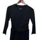 ATM Anthony Thomas Melillo Ruched Pima Cotton Jersey Mini Dress Black Womens S Photo 2