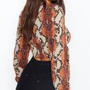 Boohoo Snake Tie Front Ruffle Cuff Crop Photo 1