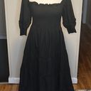 Hill House  Home Nesli Black Swiss Jacquard Dot Nap Dress New Size Small Photo 3