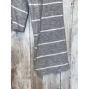 Disney Women's  Mickey Mouse Cropped Long Sleeve Gray Stripe Crop Top Shirt Large Photo 1