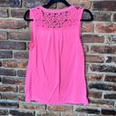 Sonoma  Pink Sleeveless Crochet Lace V-Neck Tank Top Women's Size Medium Photo 2